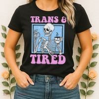 And Tired Funny Skeleton Lgbt Pride Women's T-Shirt thumb 2