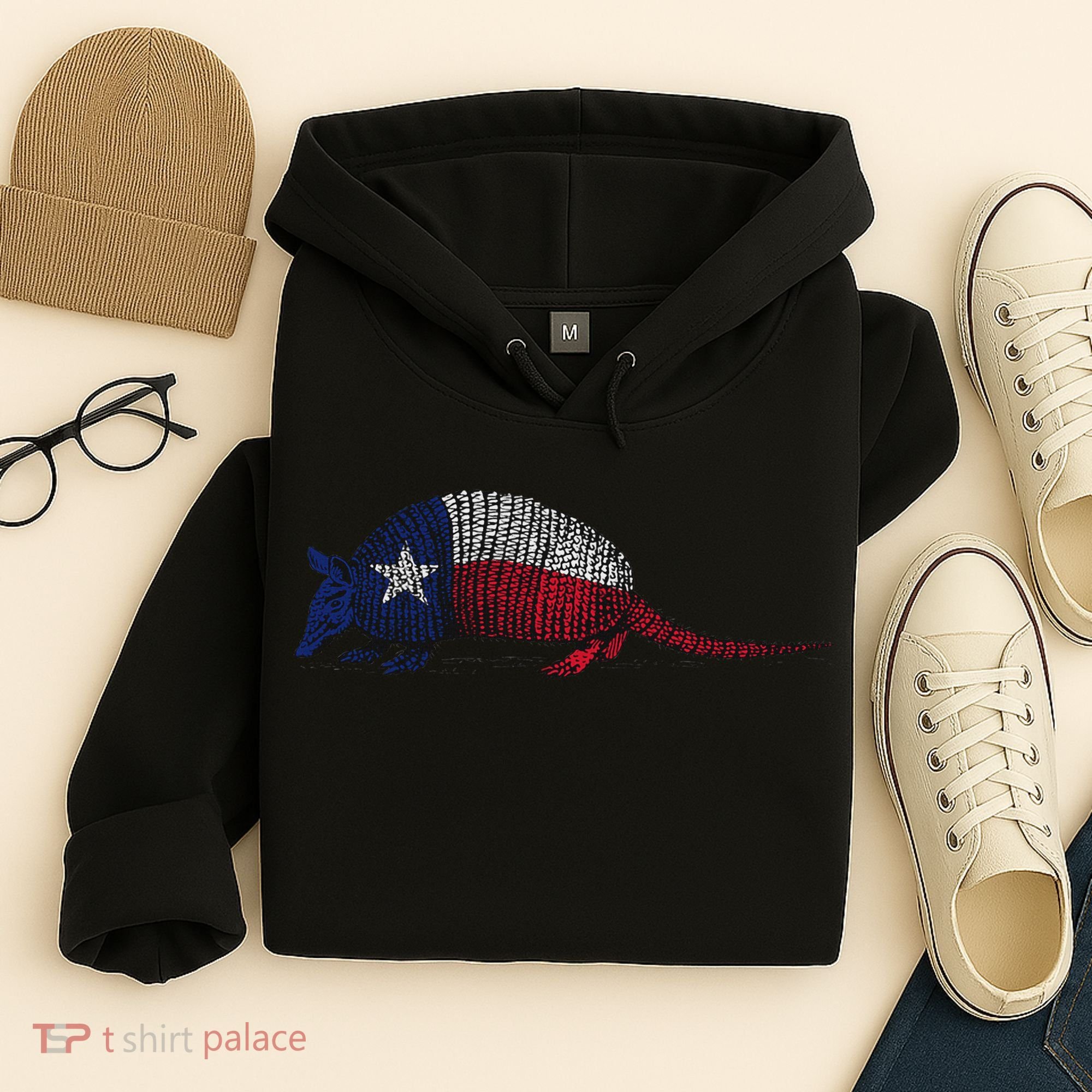 Armadillo Texas Flag Hoodie