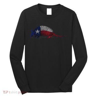 Armadillo Texas Flag Long Sleeve Shirt