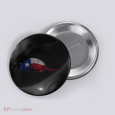 Armadillo Texas Flag Button