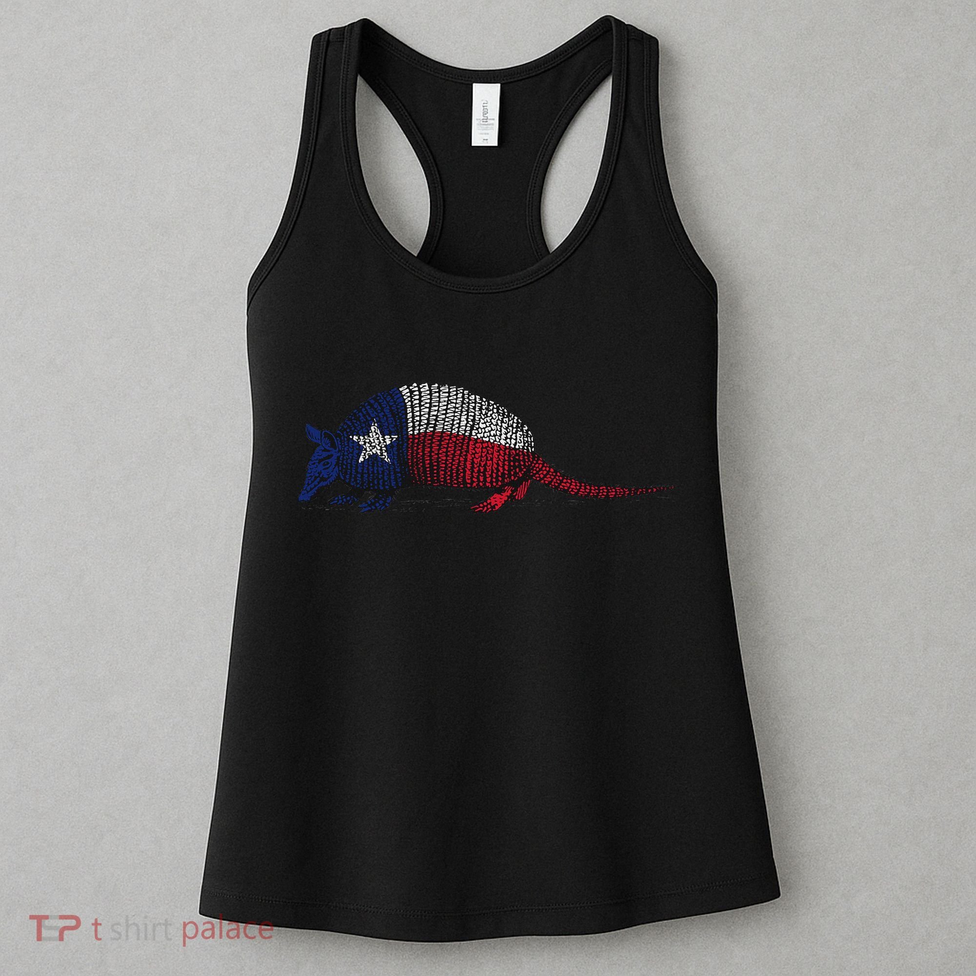 Armadillo Texas Flag Women's Tank Top