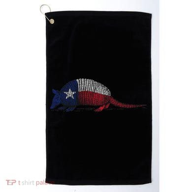 Armadillo Texas Flag Golf Towel