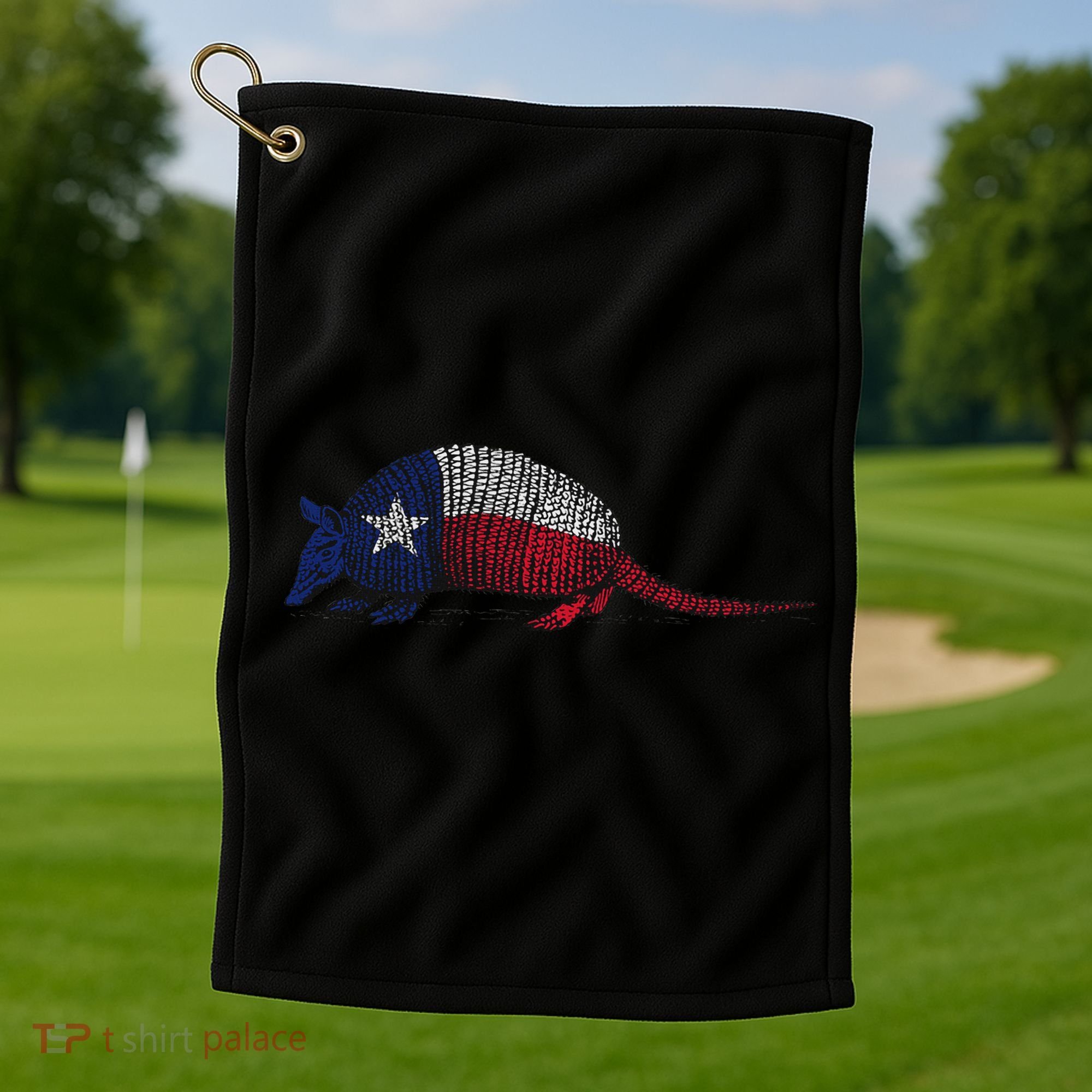 Armadillo Texas Flag Golf Towel
