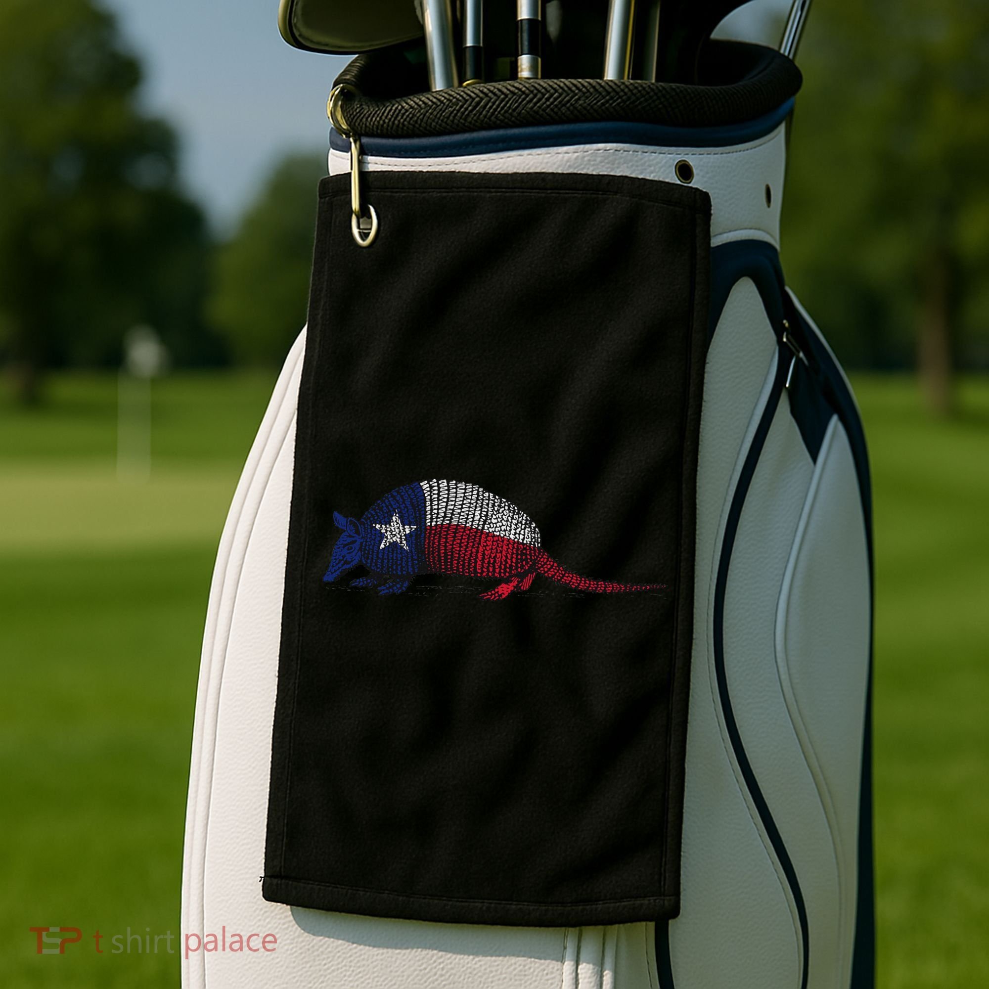 Armadillo Texas Flag Golf Towel
