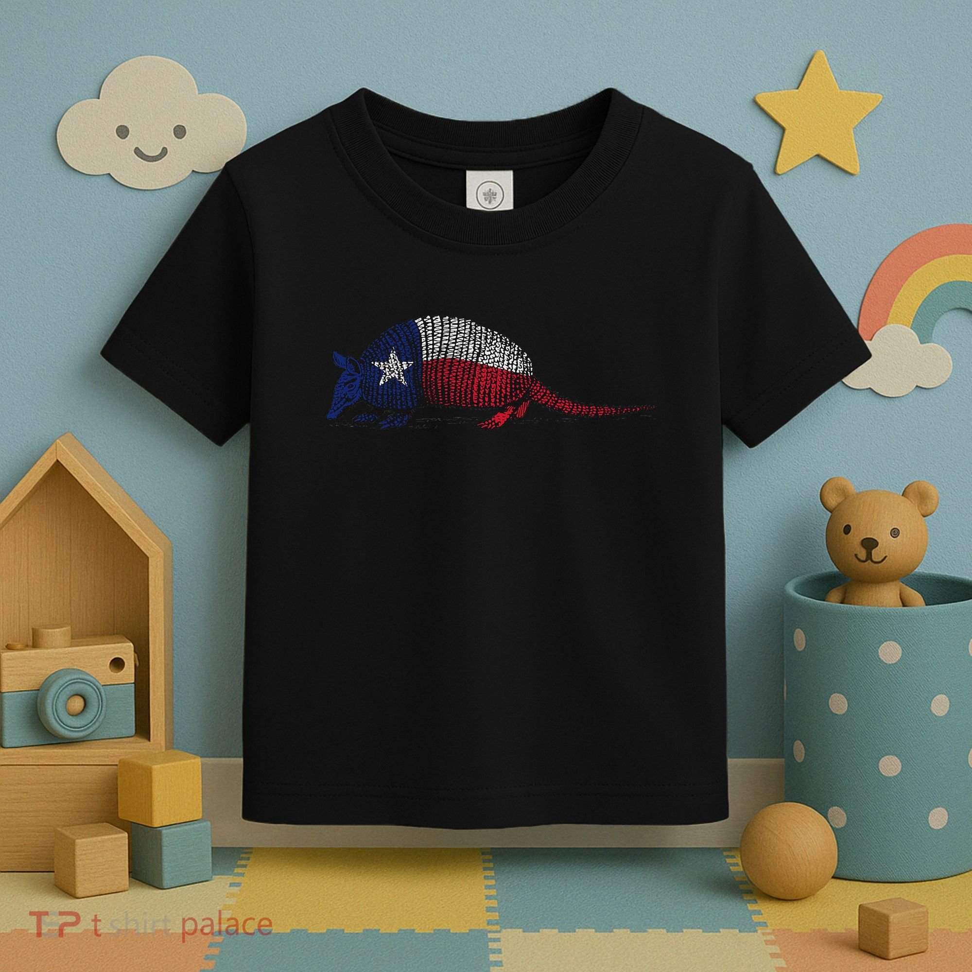 Armadillo Texas Flag Toddler T-Shirt