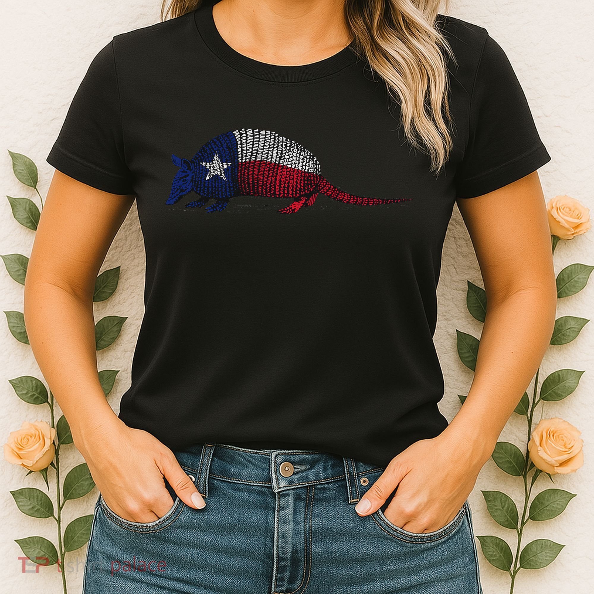 Armadillo Texas Flag Women's T-Shirt