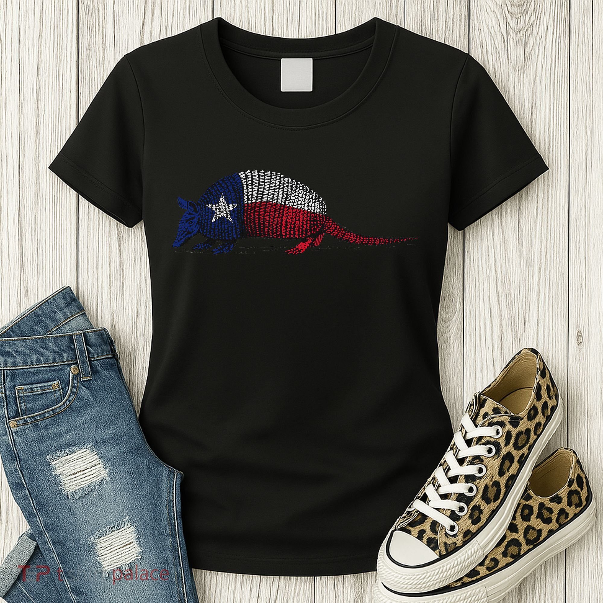 Armadillo Texas Flag Women's T-Shirt