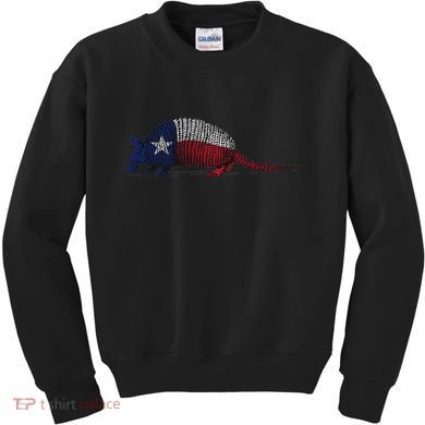 Armadillo Texas Flag Kids Sweatshirt