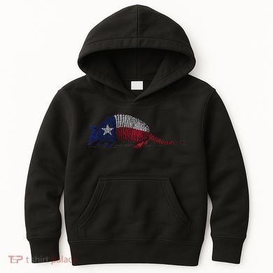 Armadillo Texas Flag Kids Hoodie