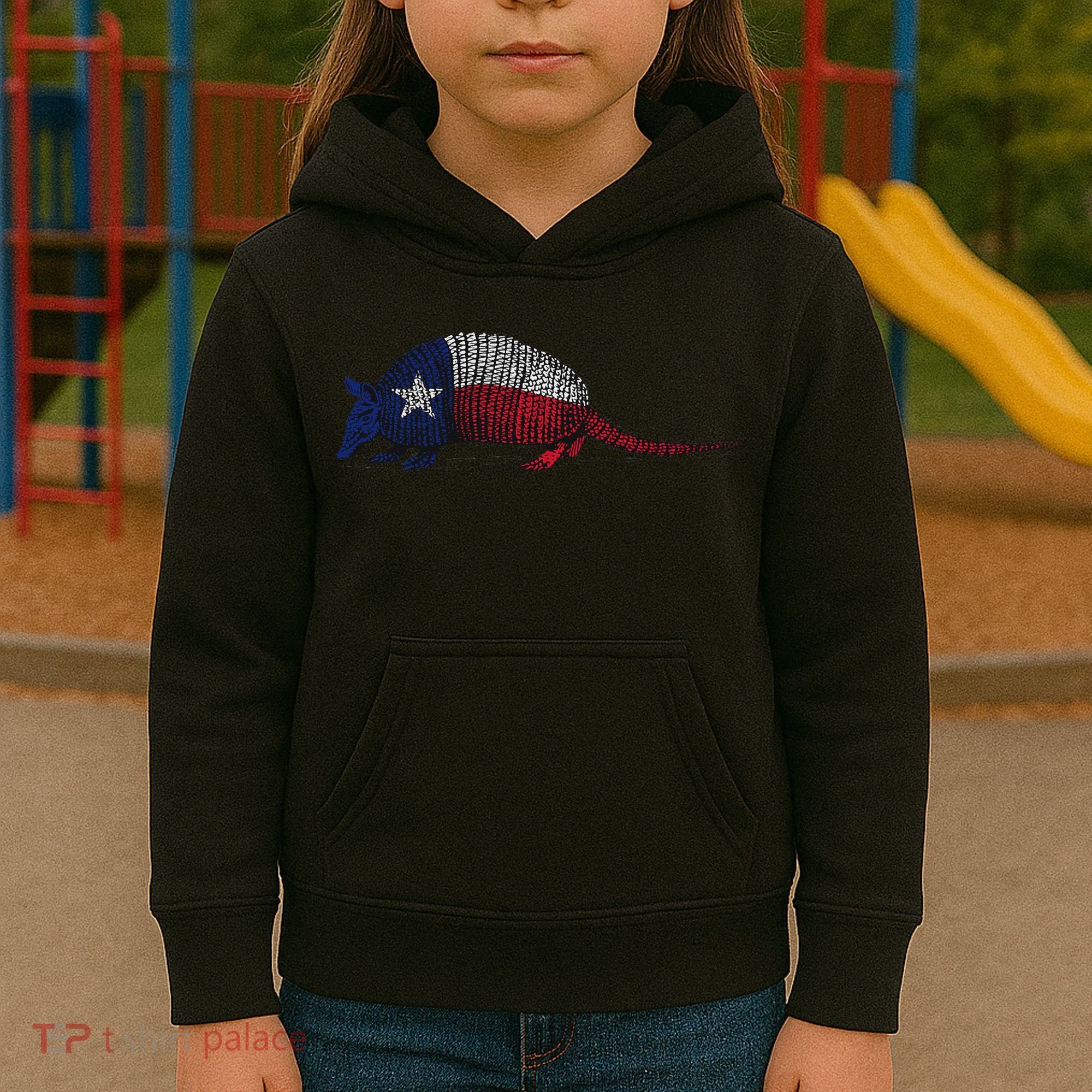 Armadillo Texas Flag Kids Hoodie