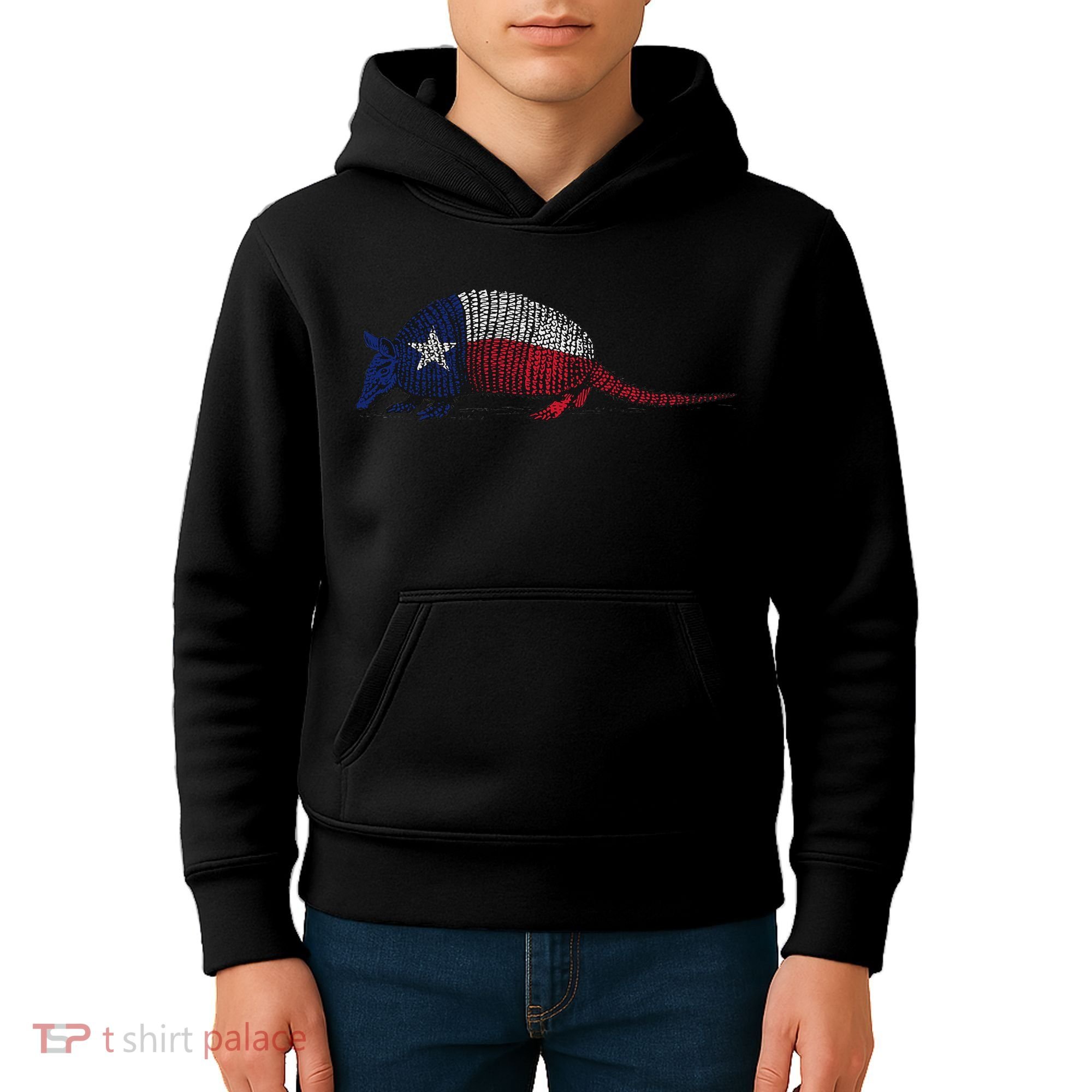 Armadillo Texas Flag Kids Hoodie
