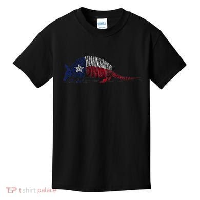 Armadillo Texas Flag Kids T-Shirt