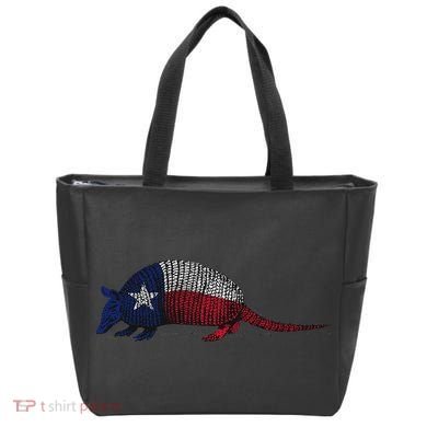Armadillo Texas Flag Tote Bag