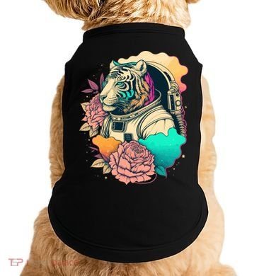 Astronaut Tiger Flowery Design Doggie Tank