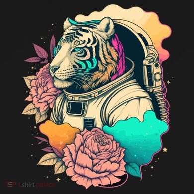Astronaut Tiger Flowery Design Sustainable Bucket Hat
