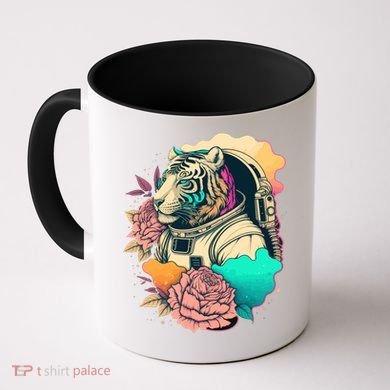 Astronaut Tiger Flowery Design Coffee Mug