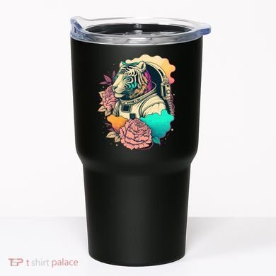 Astronaut Tiger Flowery Design Tumbler