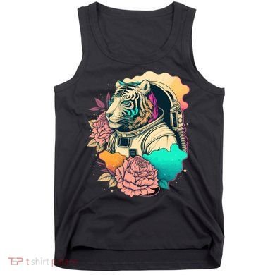 Astronaut Tiger Flowery Design Tank Top