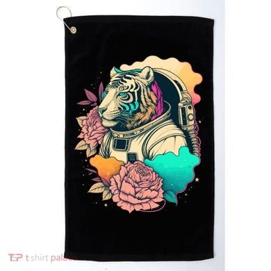 Astronaut Tiger Flowery Design Golf Towel