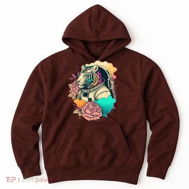 Astronaut Tiger Flowery Design Hoodie