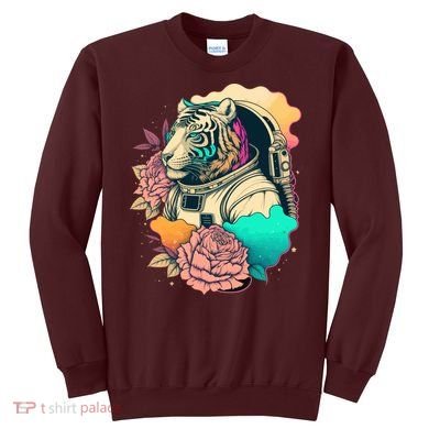 Astronaut Tiger Flowery Design Sweatshirt