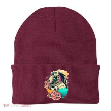 Astronaut Tiger Flowery Design Beanie