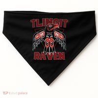 Alaska Tlingit For Native Raven Totem USA-Made Doggie Bandana thumb 0