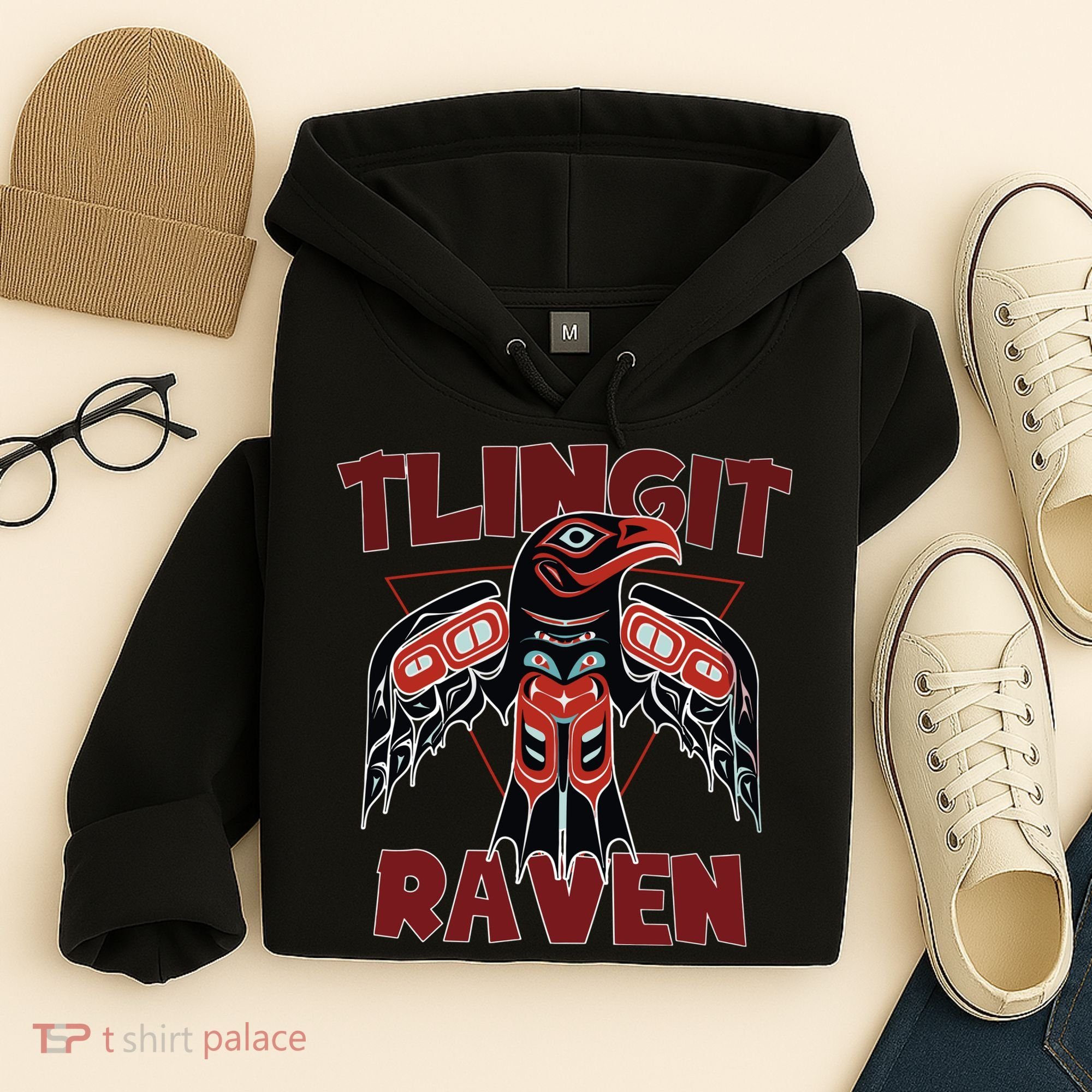 Alaska Tlingit For Native Raven Totem Hoodie