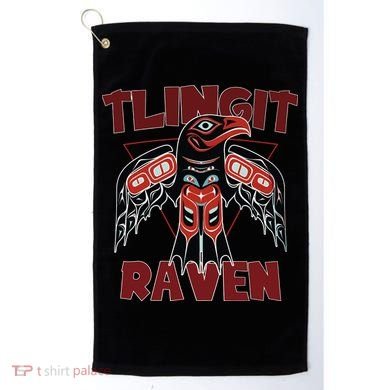 Alaska Tlingit For Native Raven Totem Golf Towel