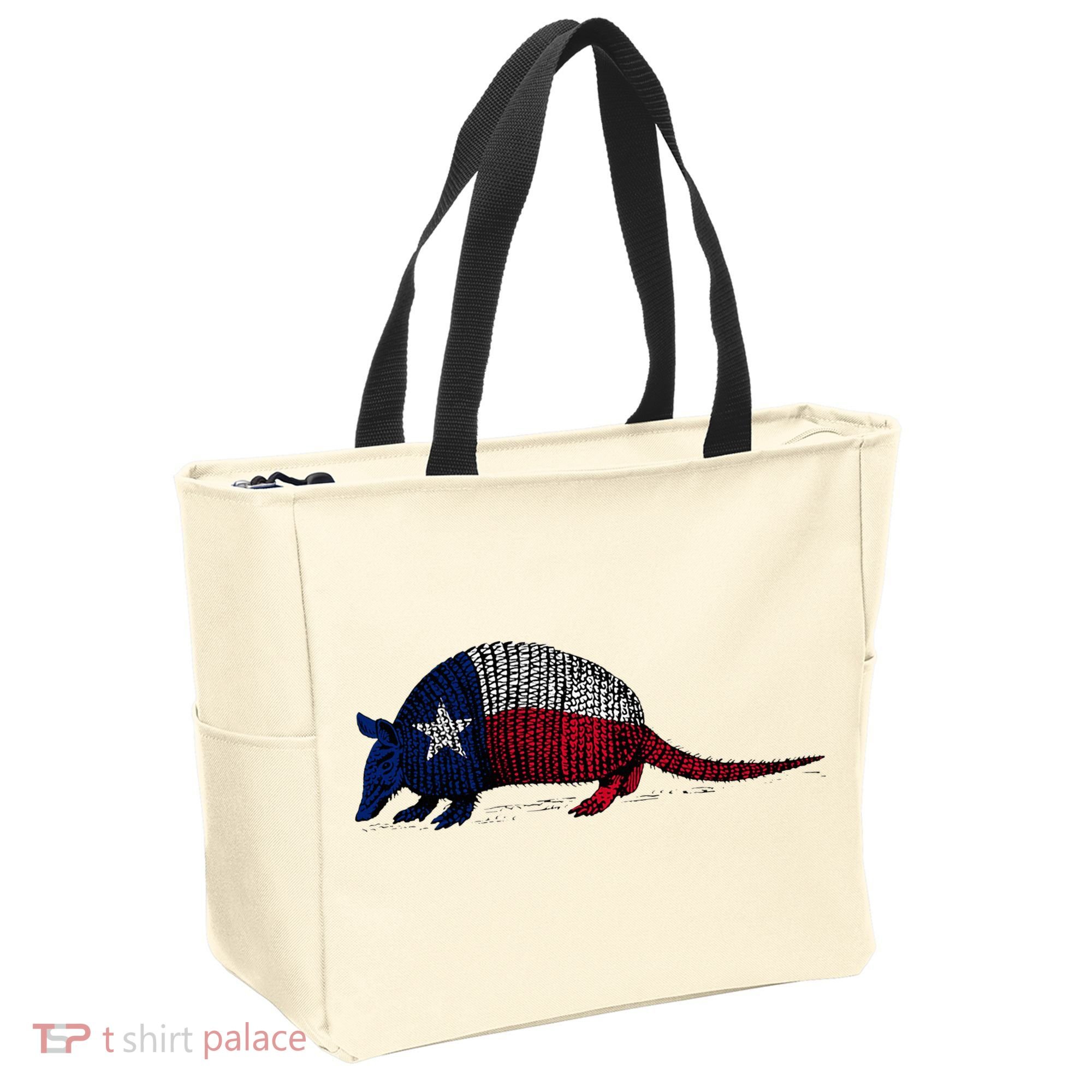 Armadillo Texas Flag Tote Bag