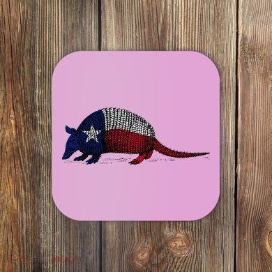 Armadillo Texas Flag Coaster