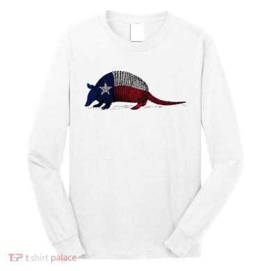 Armadillo Texas Flag Long Sleeve Shirt
