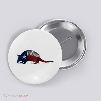 Armadillo Texas Flag Button