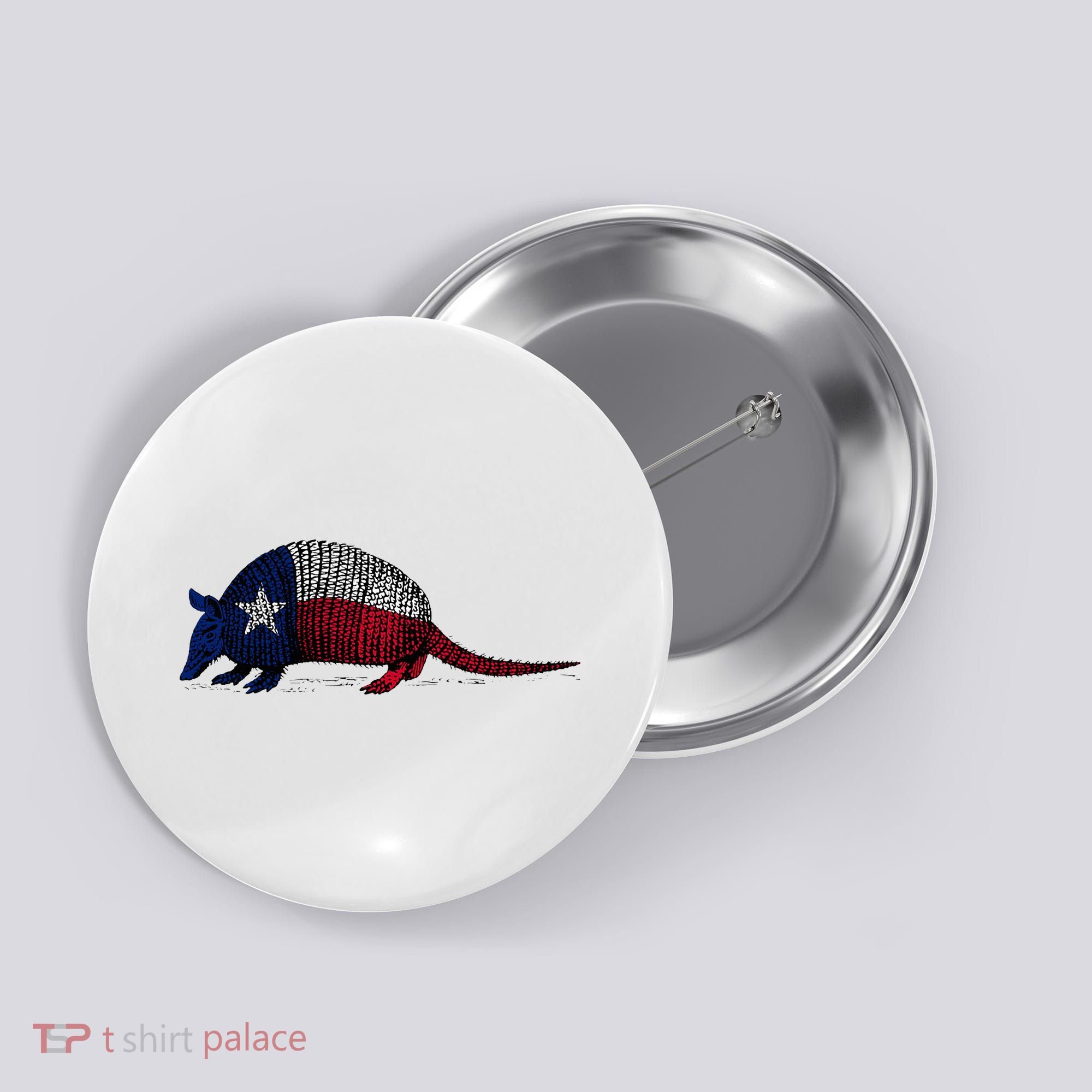 Armadillo Texas Flag Button