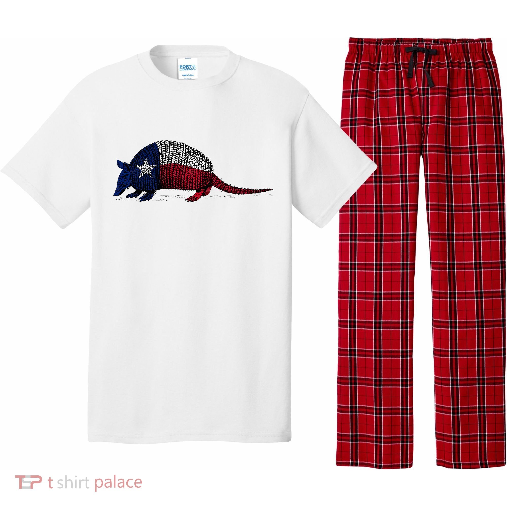 Armadillo Texas Flag Pajama Set