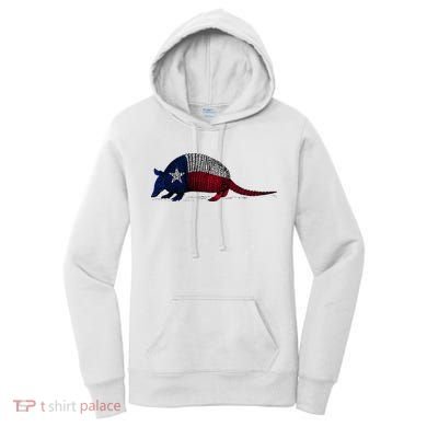 Armadillo Texas Flag Women's Hoodie