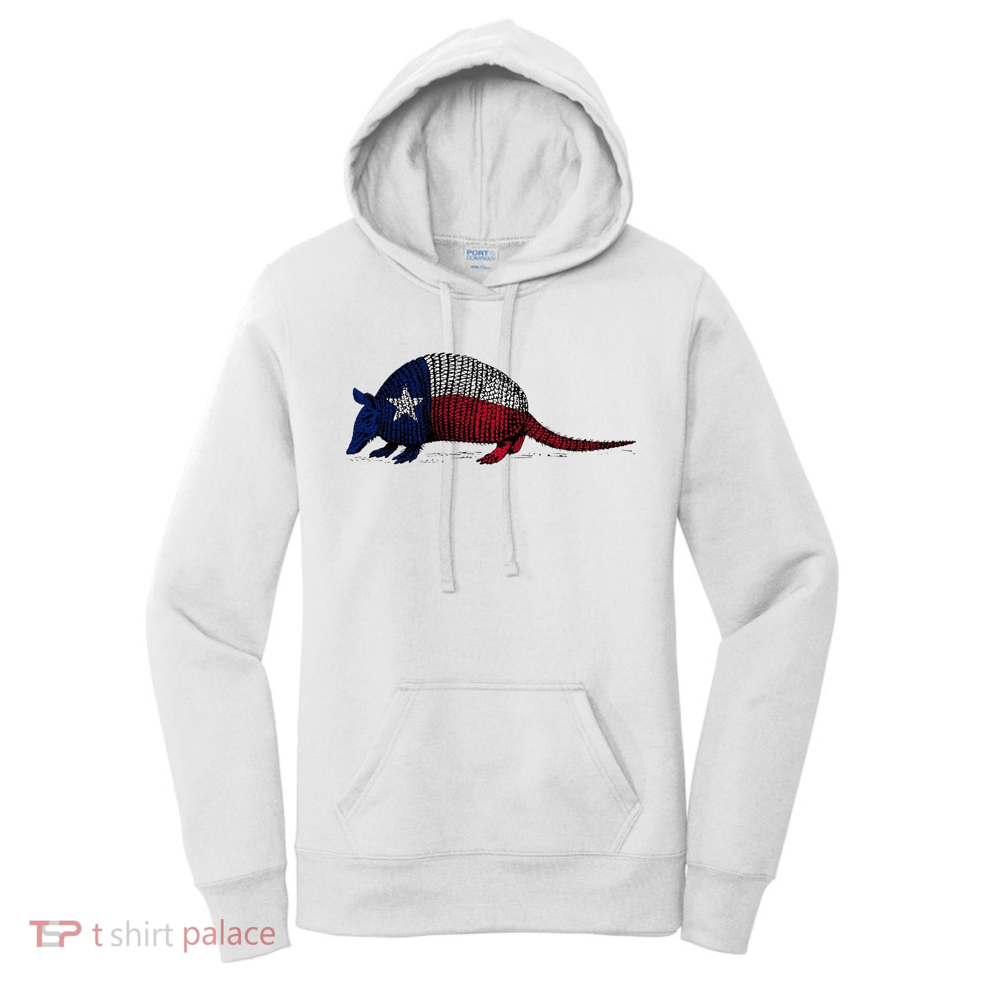 Armadillo Texas Flag Women's Hoodie