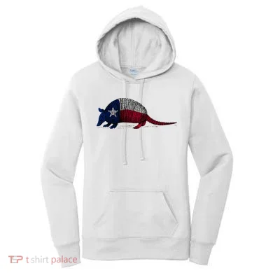Armadillo Texas Flag Women's Hoodie