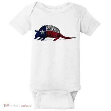 Armadillo Texas Flag Baby Bodysuit