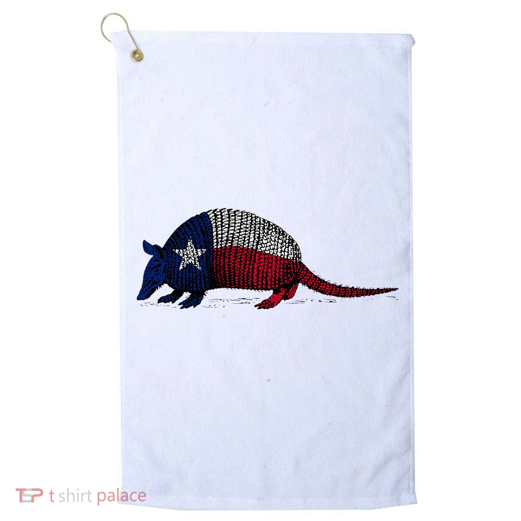 Armadillo Texas Flag Golf Towel