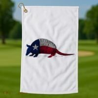 Armadillo Texas Flag Golf Towel thumb 1