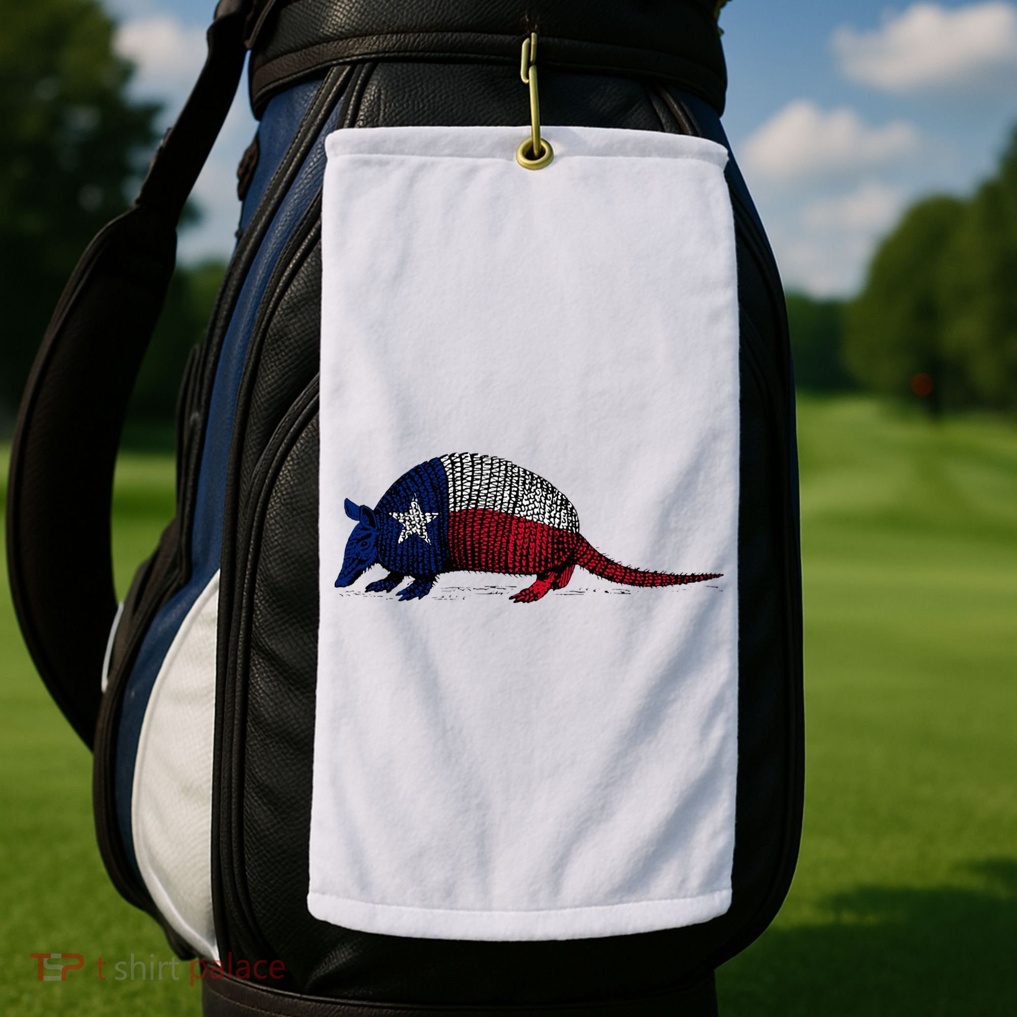 Armadillo Texas Flag Golf Towel