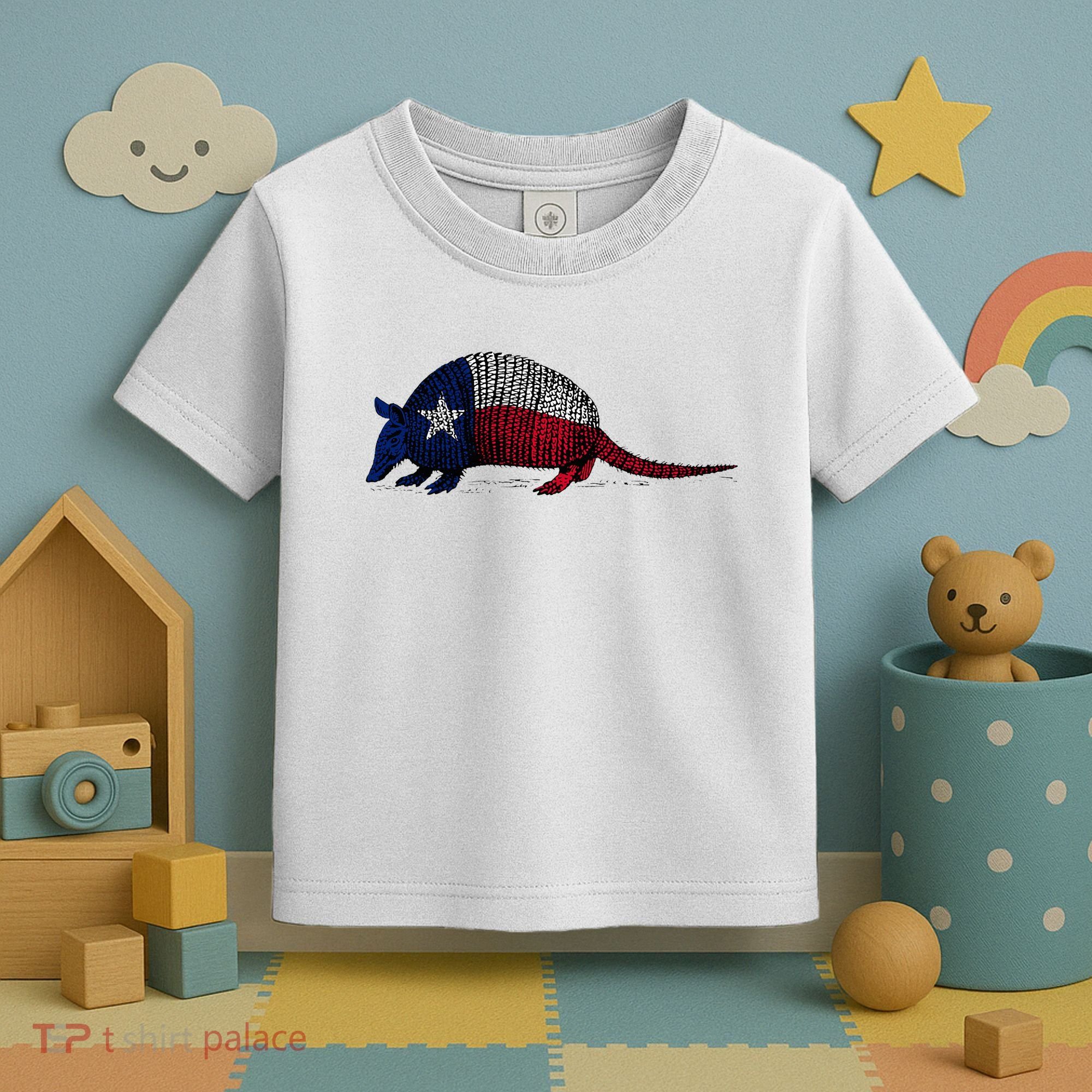 Armadillo Texas Flag Toddler T-Shirt