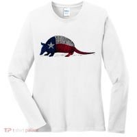 Armadillo Texas Flag Women's Long Sleeve Shirt thumb 0