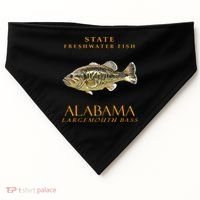 Alabama Territory Freshwater Fish The Largemouth Bass USA-Made Doggie Bandana thumb 0
