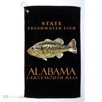 Alabama Territory Freshwater Fish The Largemouth Bass Golf Towel thumb 0