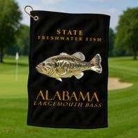 Alabama Territory Freshwater Fish The Largemouth Bass Golf Towel thumb 1