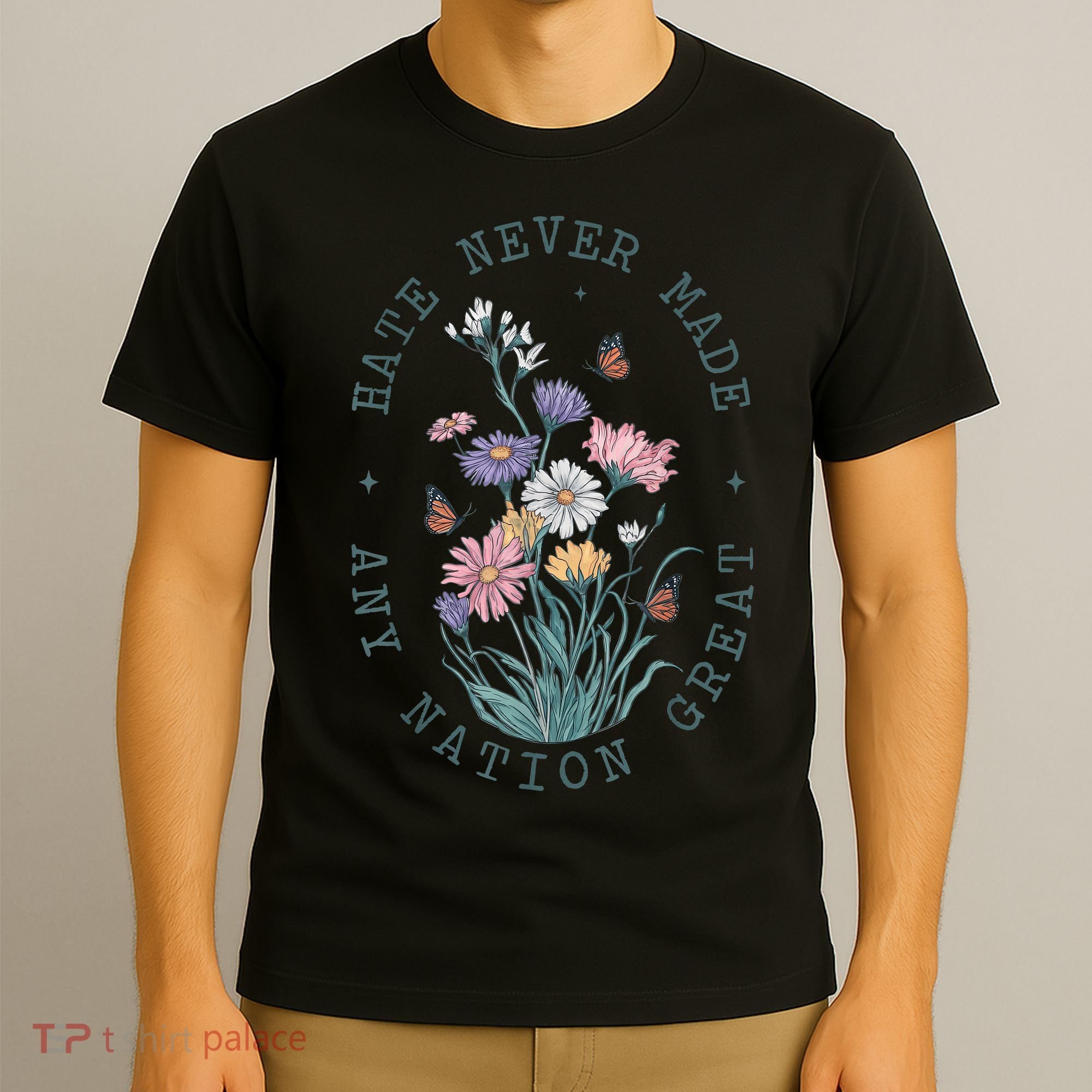 Anti Trump Floral Butterflies Democrat President Liberal T-Shirt