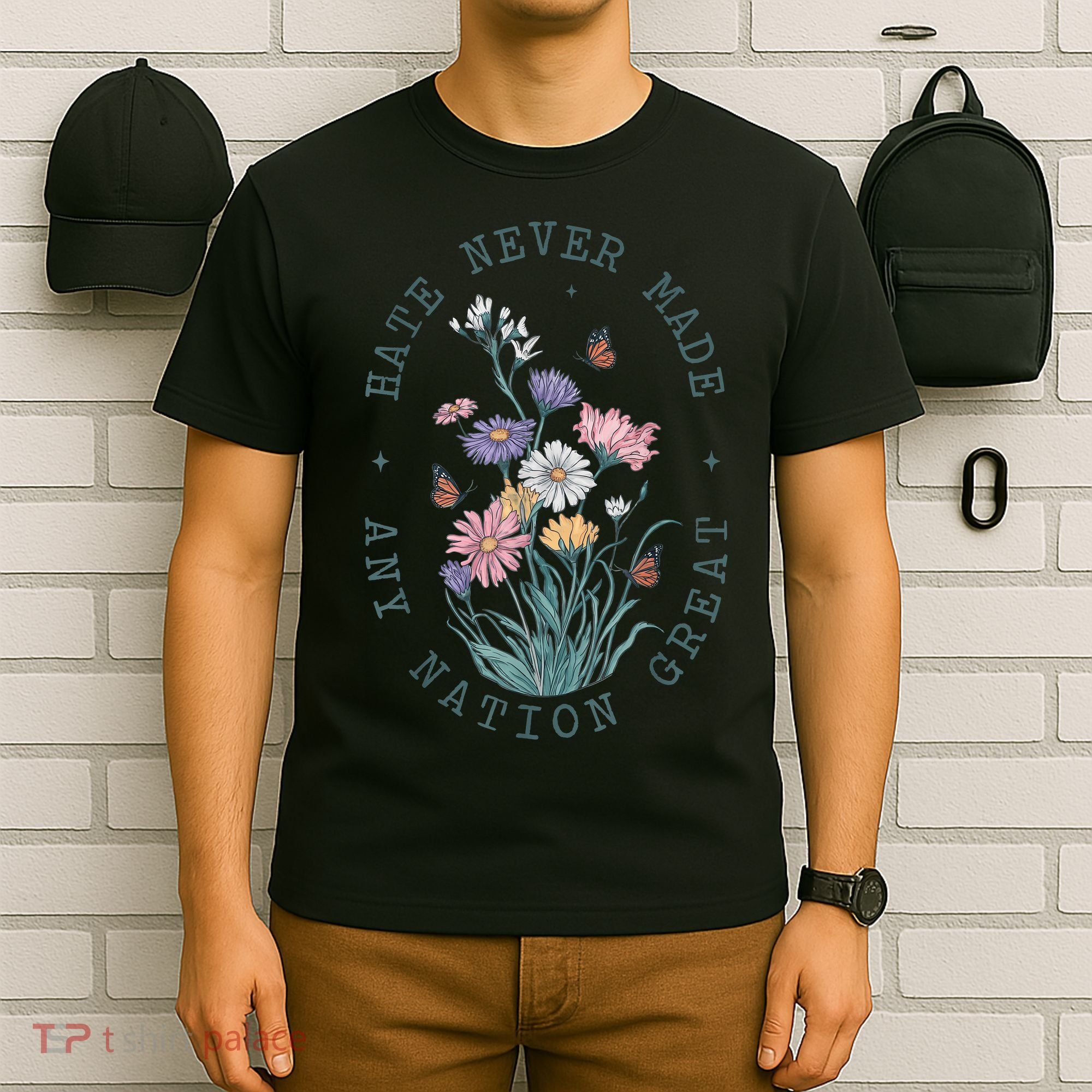 Anti Trump Floral Butterflies Democrat President Liberal T-Shirt