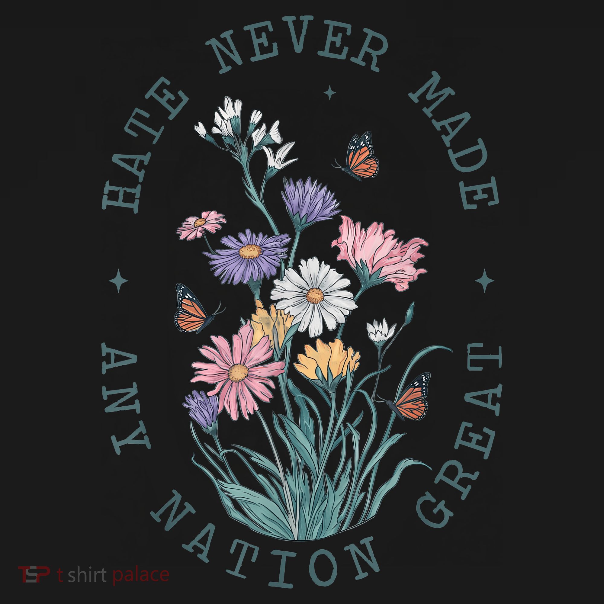 Anti Trump Floral Butterflies Democrat President Liberal T-Shirt